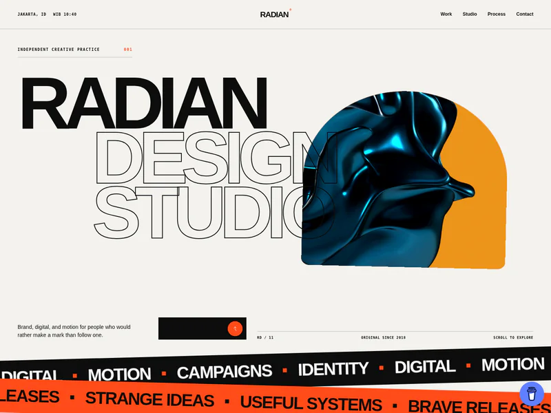 Radian Studio theme — actual desktop screenshot